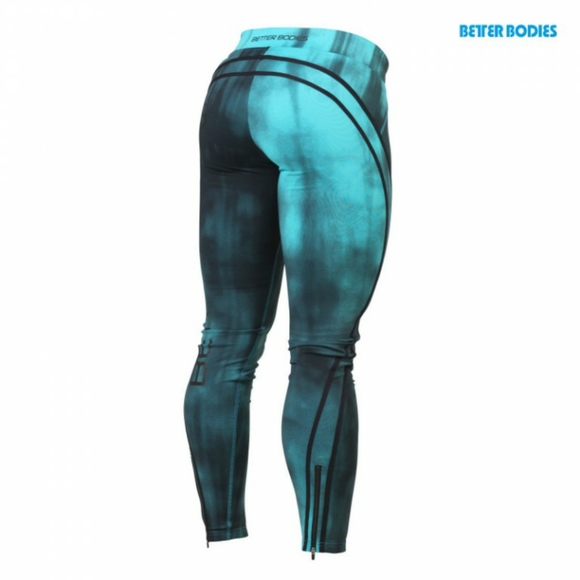 Better Bodies Grunge Teal Workout Tights - Picture 2 of 6